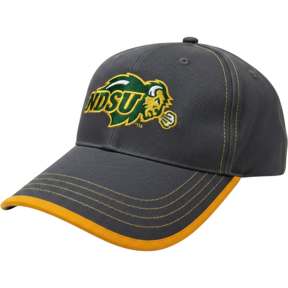 K-Products NDSU Bison Hat OSFM Grey Yellow DeKalb‎ Asgrow Embroidered Skater Y2K